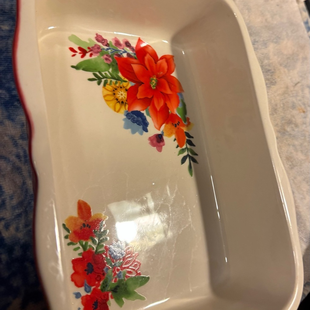 Floral Ceramic Baking Dish